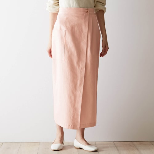 サイドポケットセミAラインスカート【透けにくい】