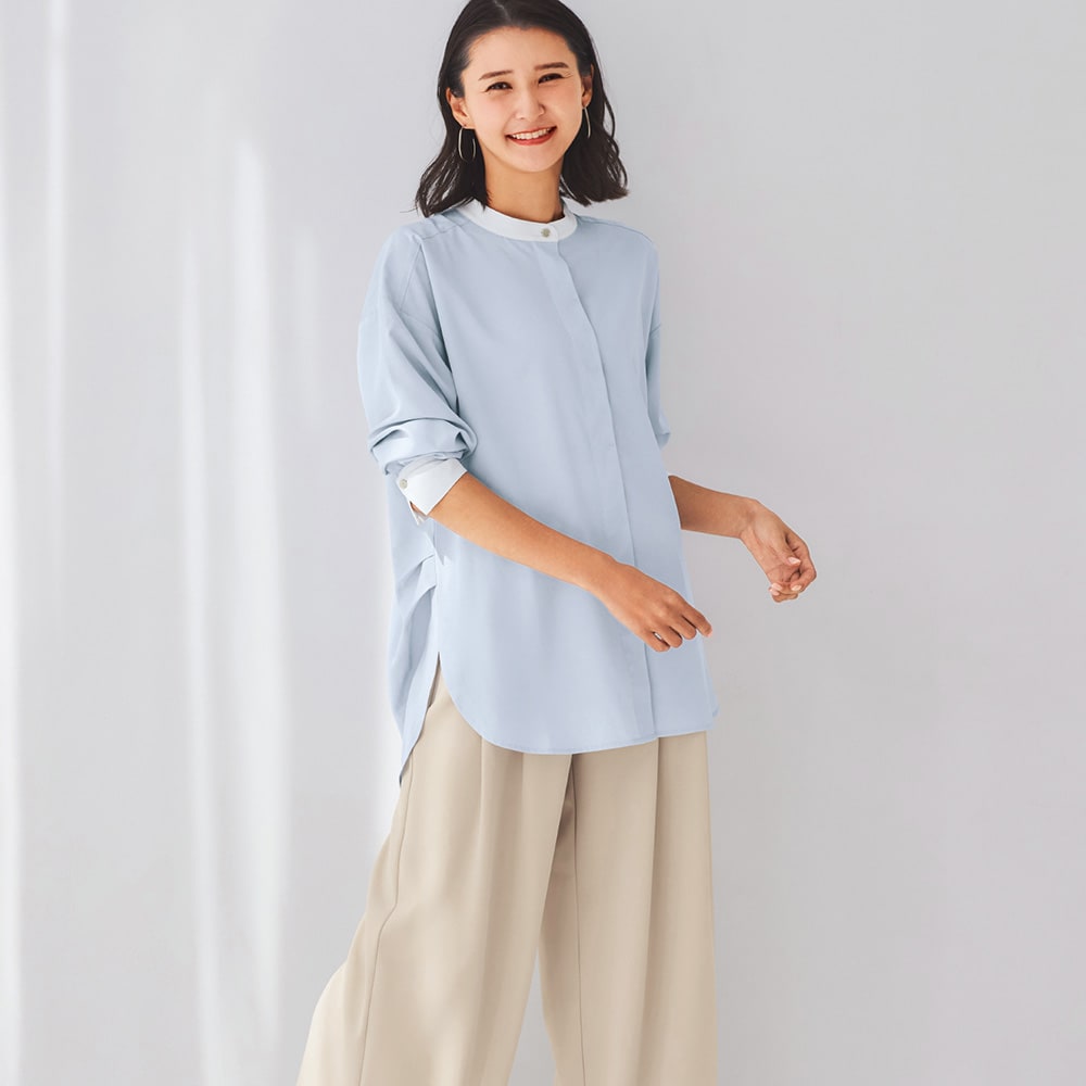 シワになりにくいチュニックブラウス【形態安定】（シャツチュニック