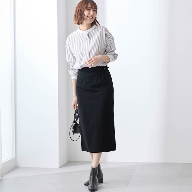 モデル身長169cm／M・総丈75cm　※写真は撮影用のため総丈+6cmになります。