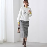 モデル身長169cm／M・総丈75cm　※写真は撮影用のため総丈+6cmになります。