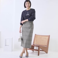 モデル身長168cm／M・総丈75cm ※写真は撮影用のため総丈＋6cmになります。