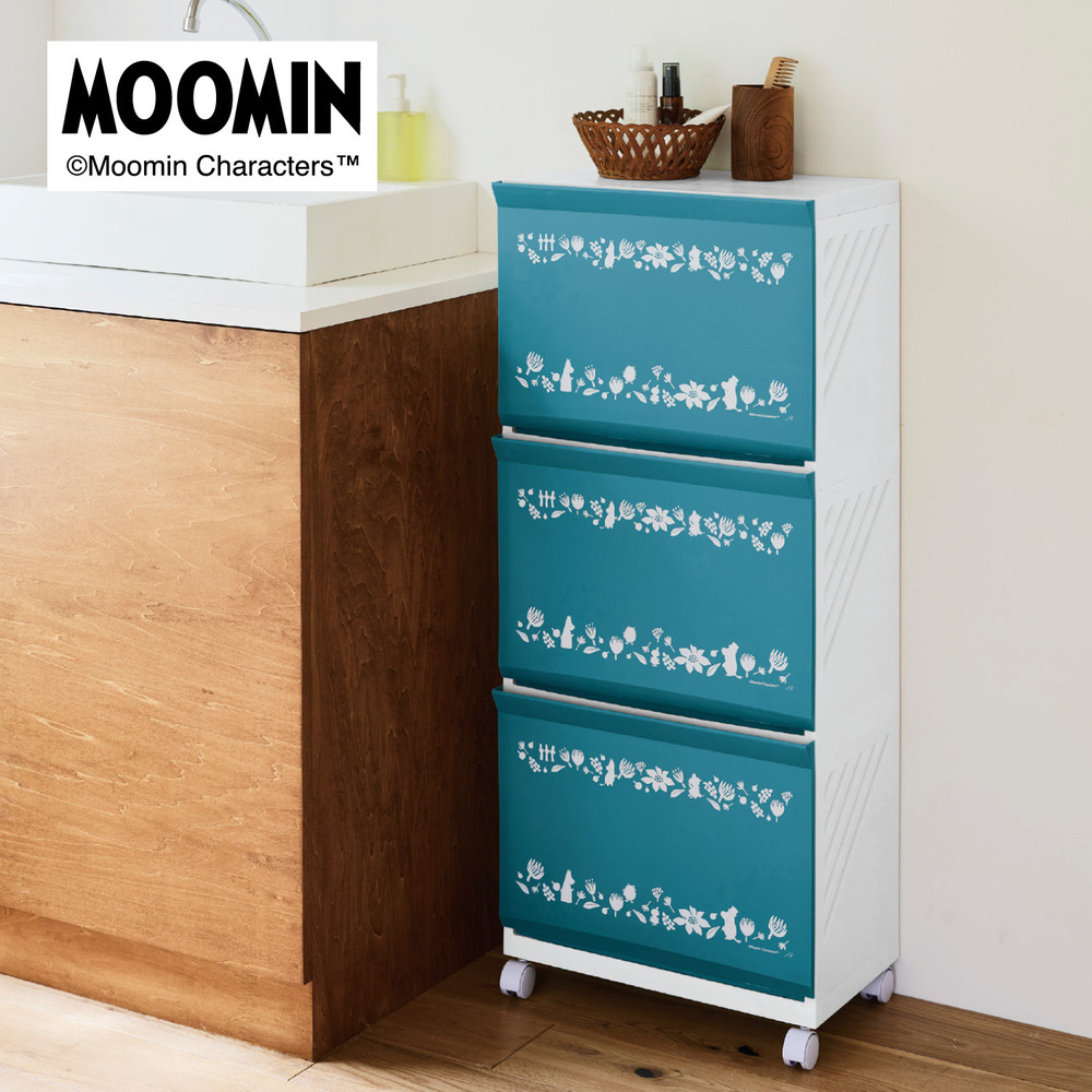【ムーミン/MOOMIN】ランドリーバスケットワゴン「ムーミン」