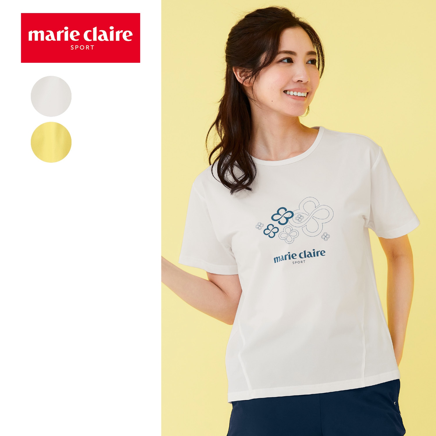 【マリ・クレール スポール/marie claire SPORT】グラフィック半袖Tシャツ