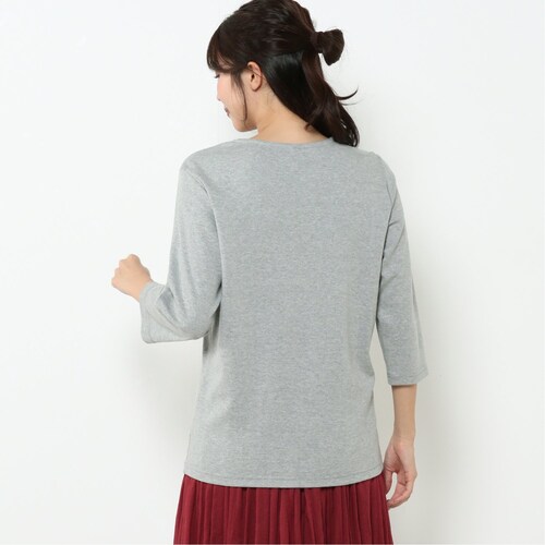 万能春インナー◎スムースクルー7分袖Tシャツ