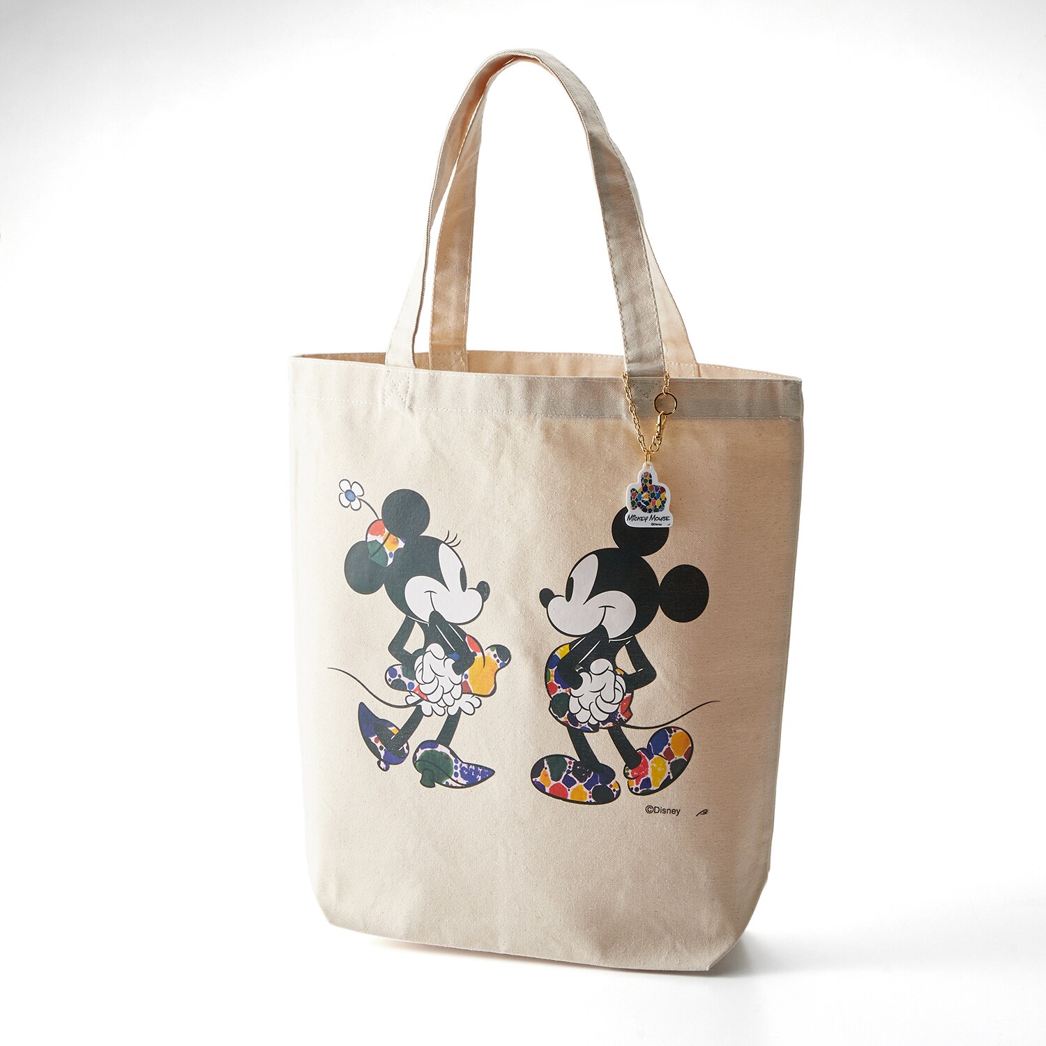 【Disney × HERALBONY】 チャーム付きトートバッグ「ミッキー＆ミニー」