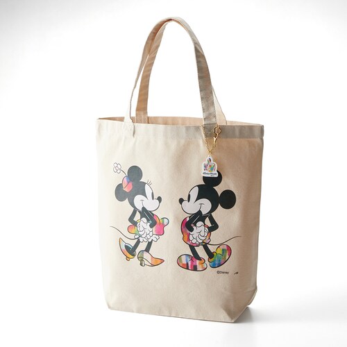 【Disney × HERALBONY】 チャーム付きトートバッグ「ミッキー＆ミニー」