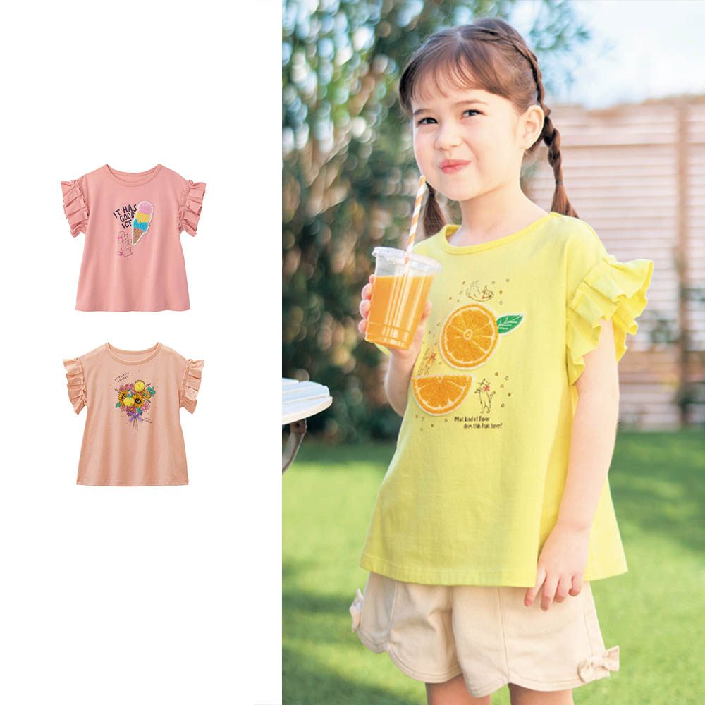 【ベルメゾン】夏の主役!袖タックフリルAラインチュニック 【子供服 半袖】 【ベルメゾン】夏の主役!袖タックフリルAラインチュニック 【子供服 半袖】