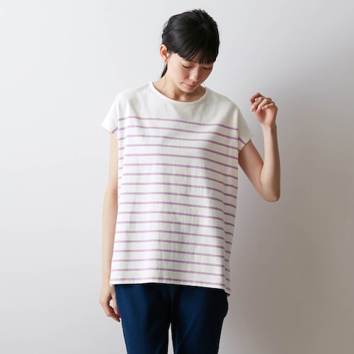 裾スリットフレンチスリーブＴシャツ
