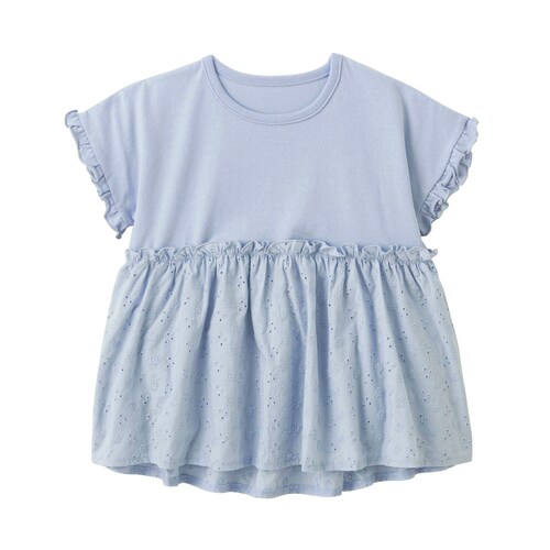 花カットレース切替えチュニック 【子供服 半袖】