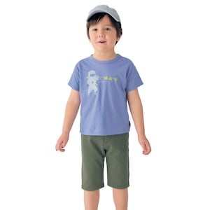 ラベンダーブルー＆アイボリー＆グリーン／モデル身長113.5cm・サイズ110