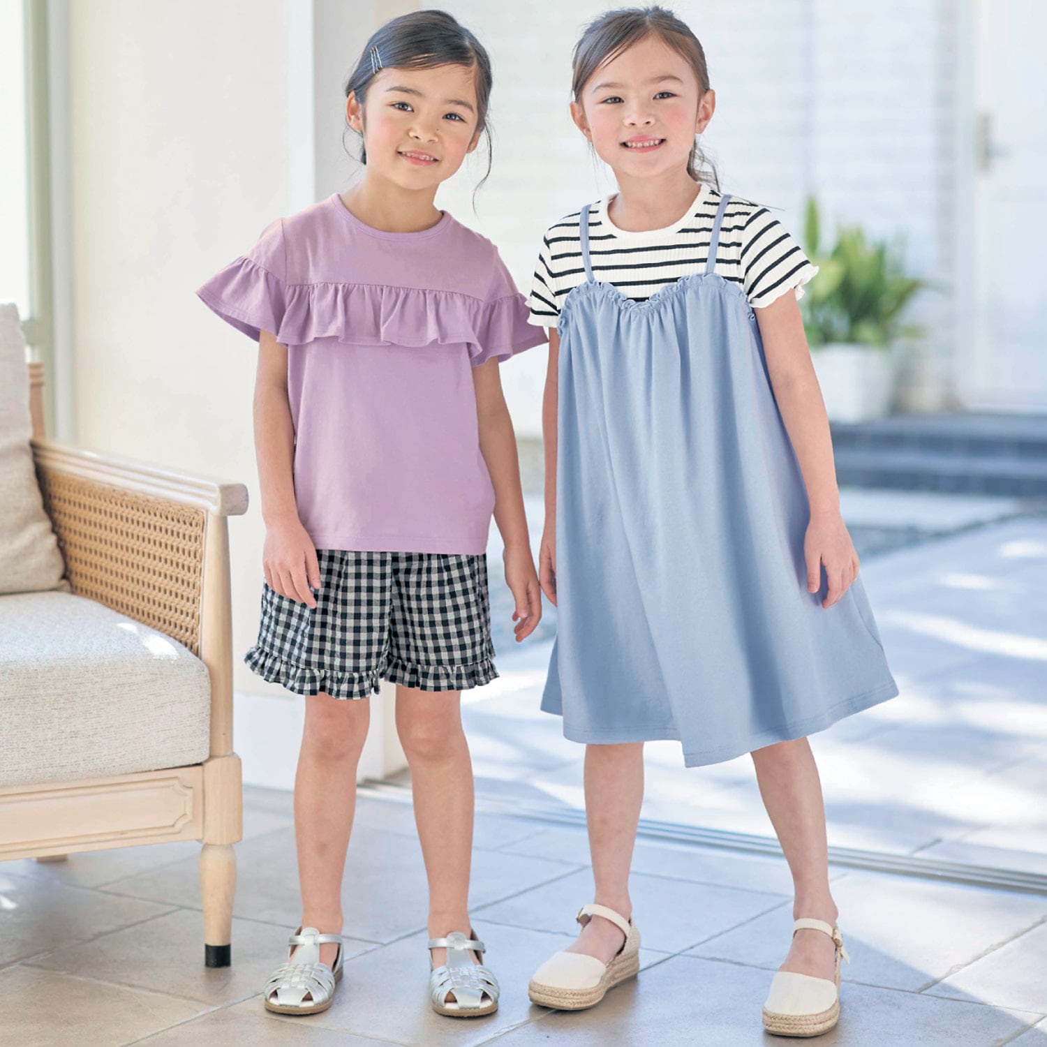 バックリボンキャミドッキングワンピース（子供服 ワンピース