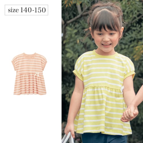 ウエスト切替えフレアチュニックＴシャツ 【子供服 半袖】