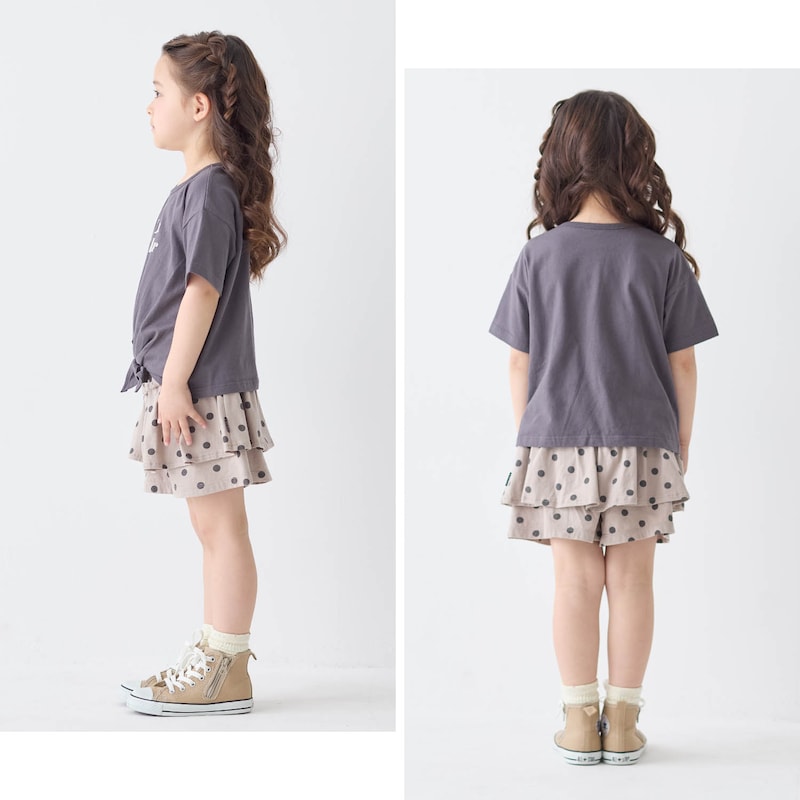グレージュドット／モデル身長107cm・110サイズ着用