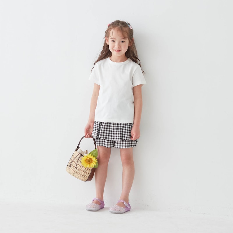 ブラックギンガム／モデル身長111cm・110サイズ着用