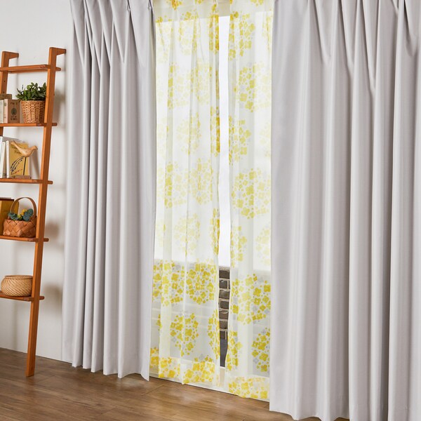 【ベルメゾン】【カーテンセット】【99サイズ】 薄地がおしゃれな遮光・遮熱・防音カーテン & ボイルカーテンセット