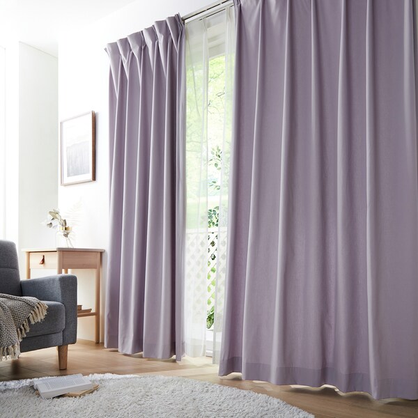 【ベルメゾン】【99サイズ】 自然由来の染料を使用したナチュラルカラーの綿素材カーテン