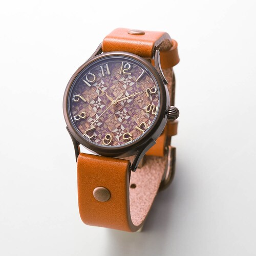 寄木細工の腕時計