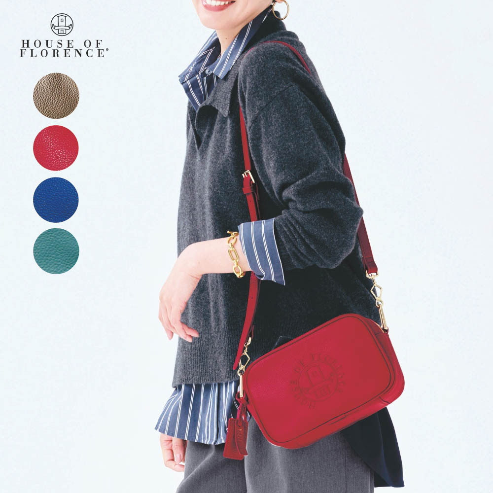 【ハウス・オブ・フローレンス/HOUSE OF FLORENCE】本革スクエア型ショルダーバッグ