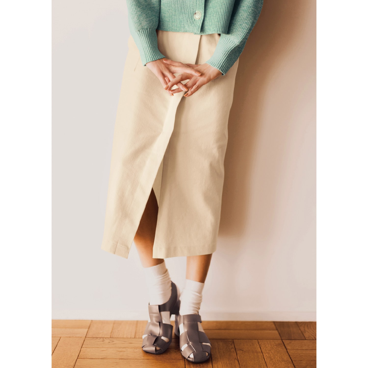 サイドポケットセミAラインスカート【透けにくい】（フレア/ギャザー 