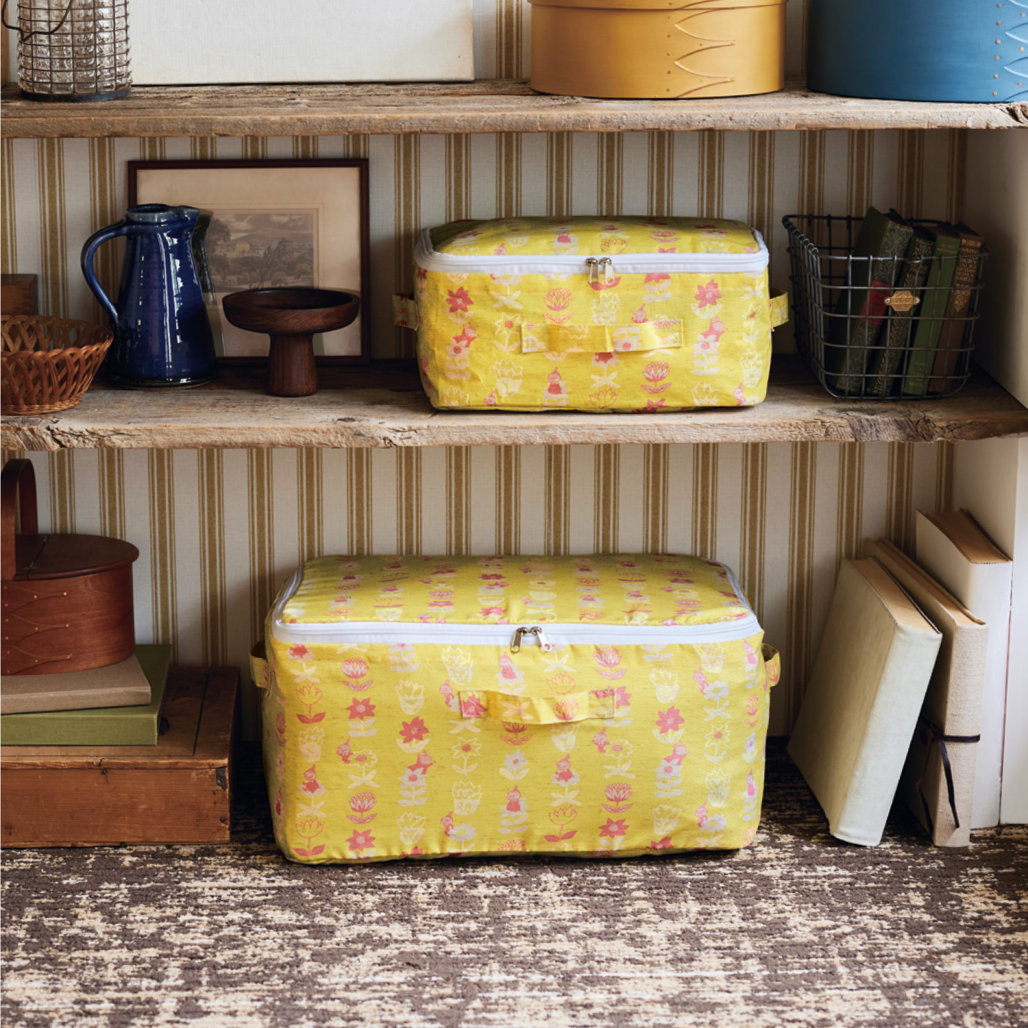 【ムーミン/MOOMIN】総柄プリントの畳めるファブリック収納ケース/リトルミイ「ムーミン」 【ムーミン/MOOMIN】総柄プリントの畳めるファブリック収納ケース/リトルミイ「ムーミン」