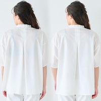 左：ブラのみ着用／右：ブラ+当商品（グレージュ）着用