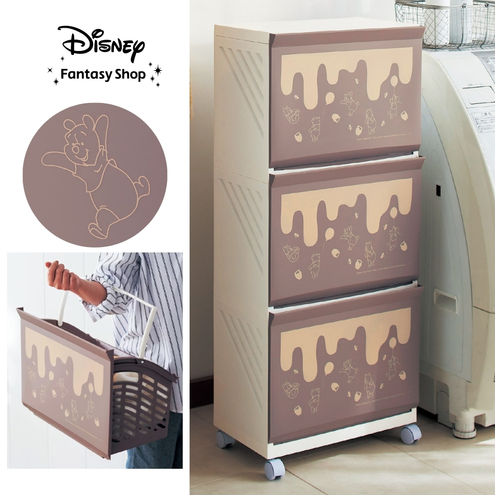 【ディズニー/Disney】ランドリーバスケットワゴン「くまのプーさん」 【ディズニー/Disney】ランドリーバスケットワゴン「くまのプーさん」