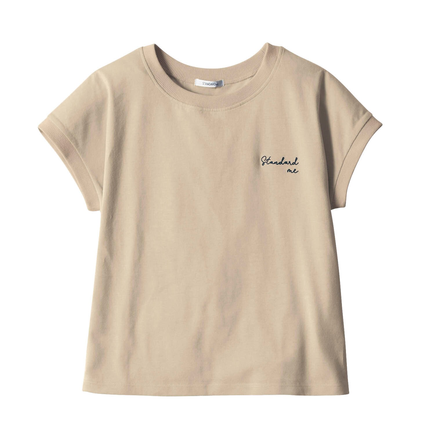 リブ切替えフレンチスリーブTシャツ（子供服 Tシャツ/カットソー