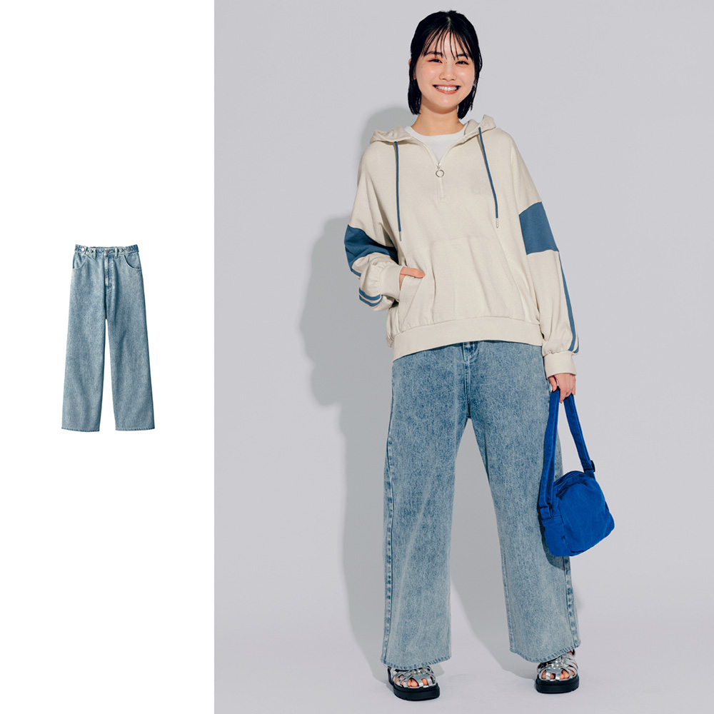 【STANDARD me】ウエストボタンバギーデニムパンツ 【子供ズボン】