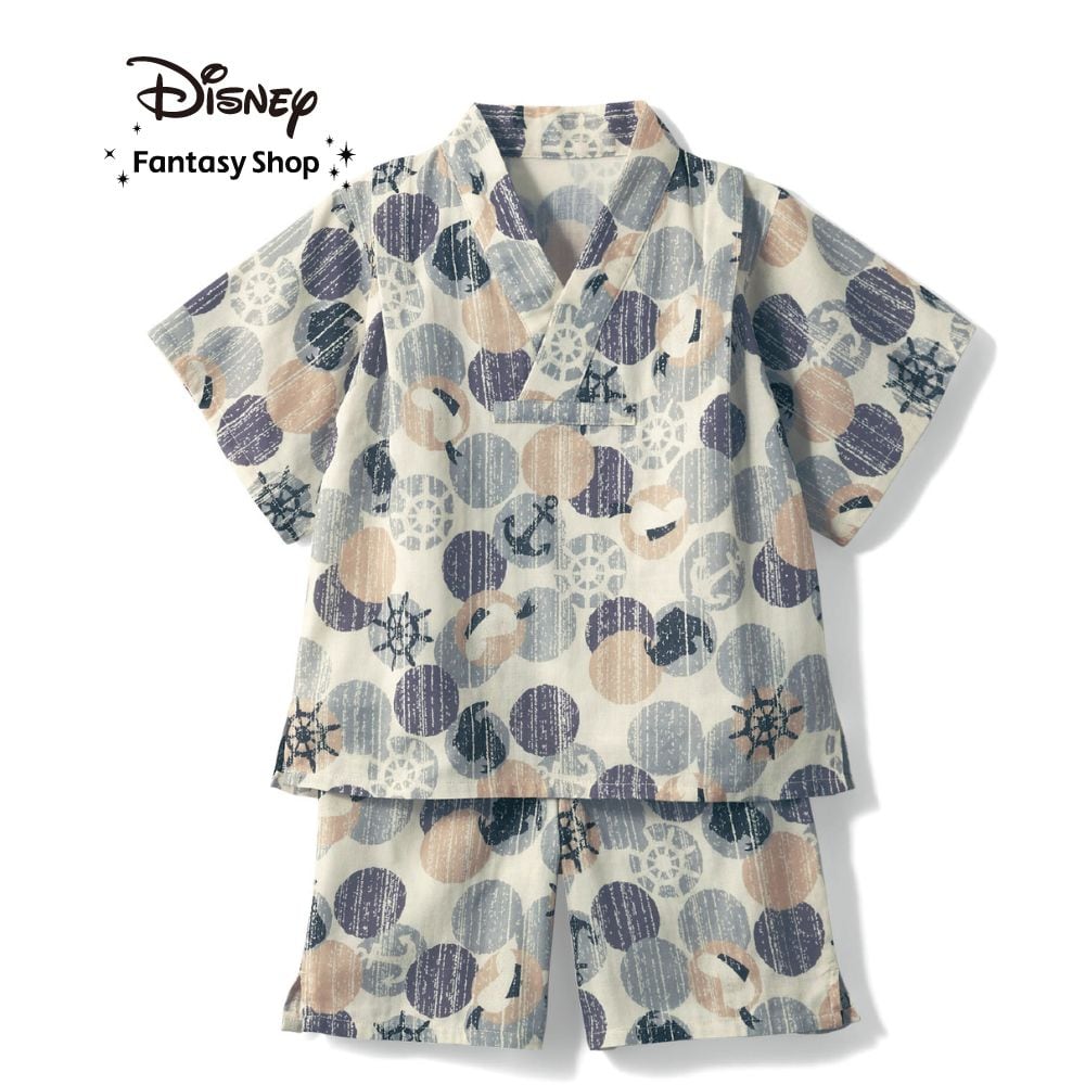 【ディズニー/Disney】子どもの夏が輝く!キッズダブルガーゼかぶり甚平パジャマ(選べるキャラクター)