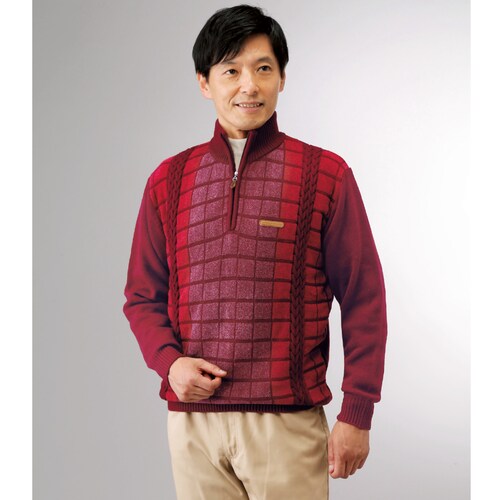 暖かジャカードモールセーター同サイズ２色組