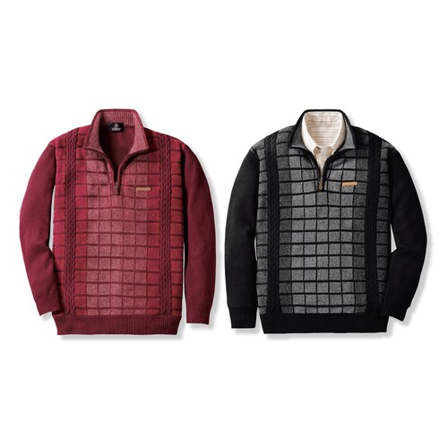 暖かジャカードモールセーター同サイズ２色組