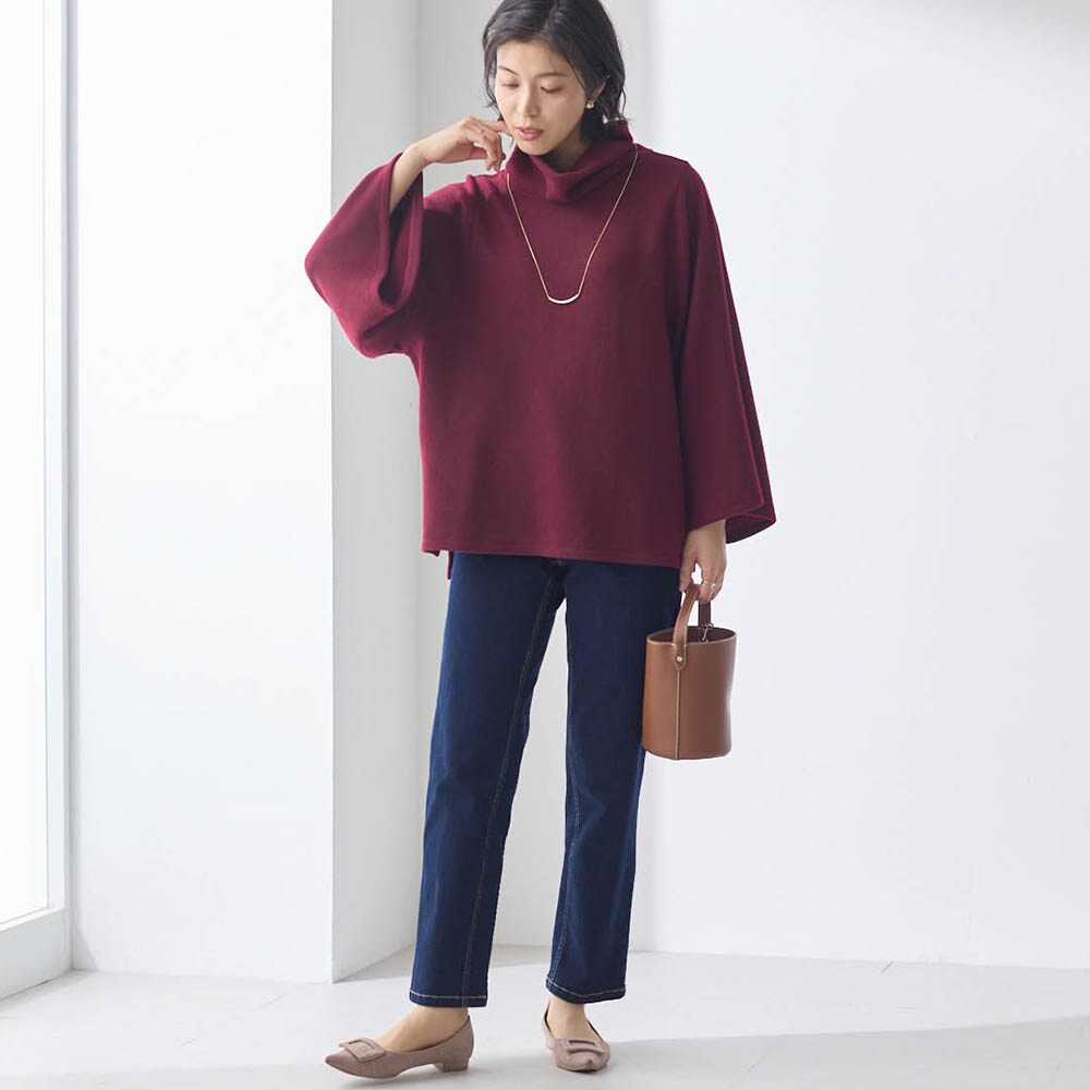 モデル身長168cm／M・股下70cm ※写真は撮影用のため股下+6cmになります。