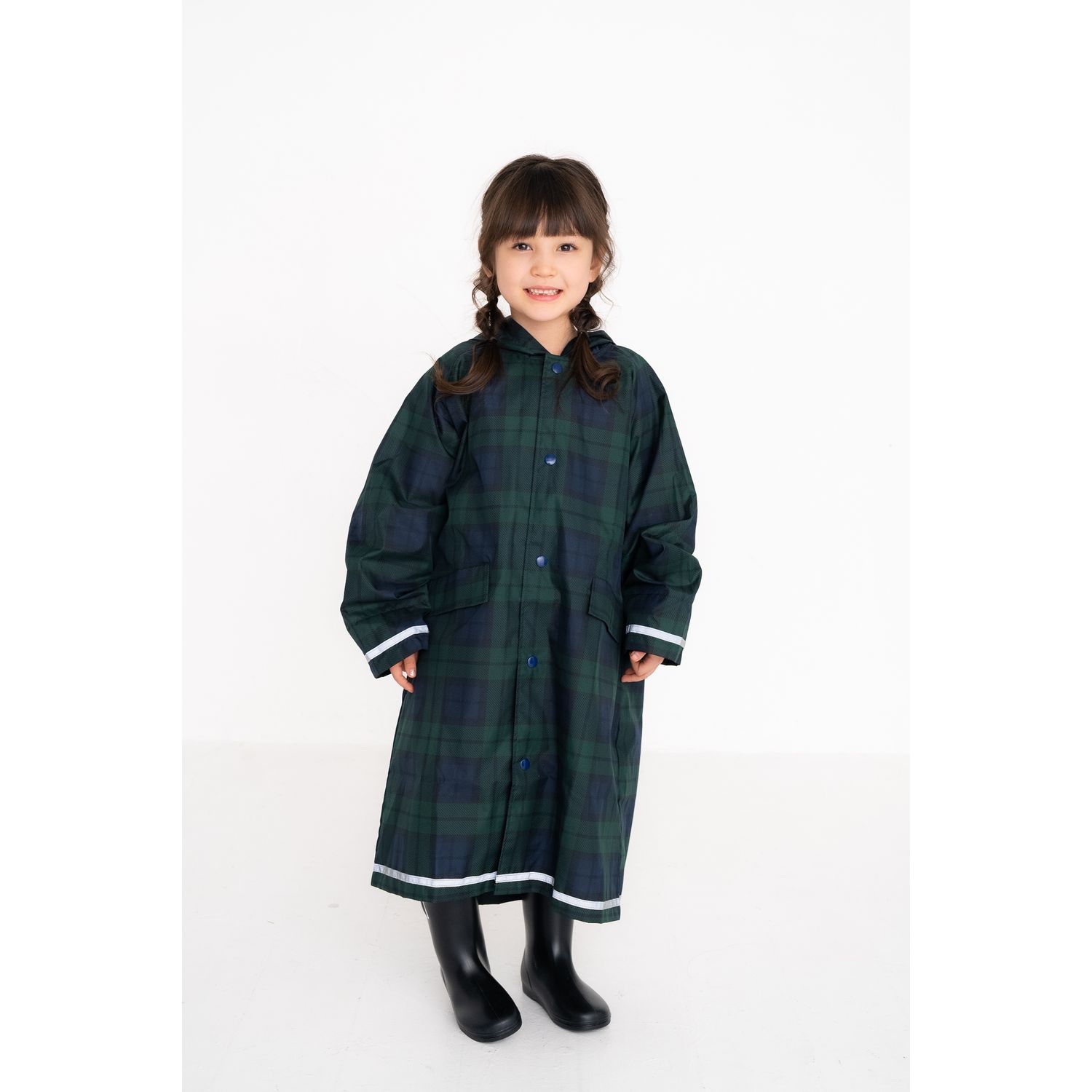 【ベルメゾン】【リュックの上から着用OK】反射テープ付きキッズ撥水コート