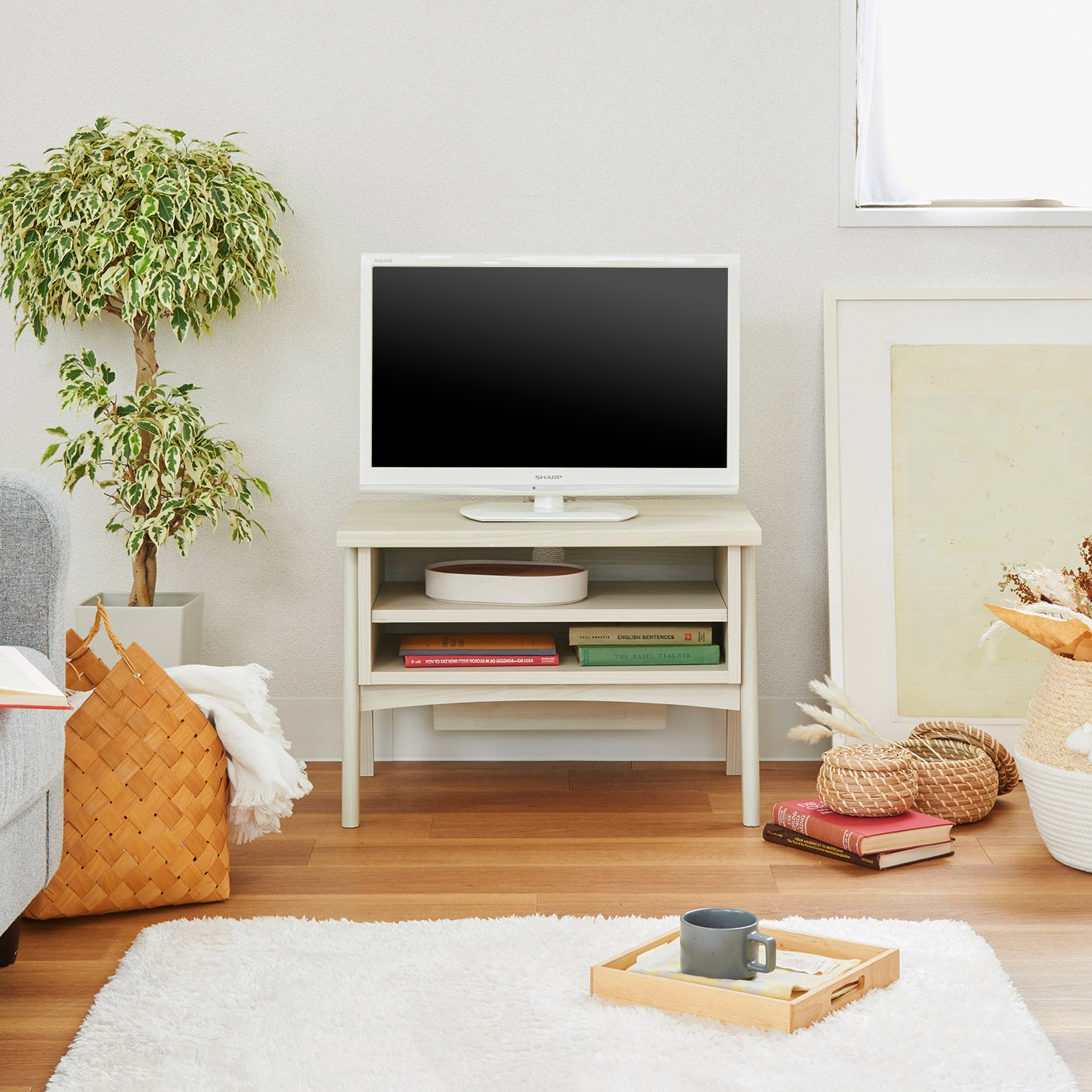 【ベルメゾン】電源タップボックス付き薄型テレビ台 【ベルメゾン】電源タップボックス付き薄型テレビ台