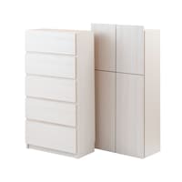 本体は完成品の2梱包でお届け/ホワイト・引出し