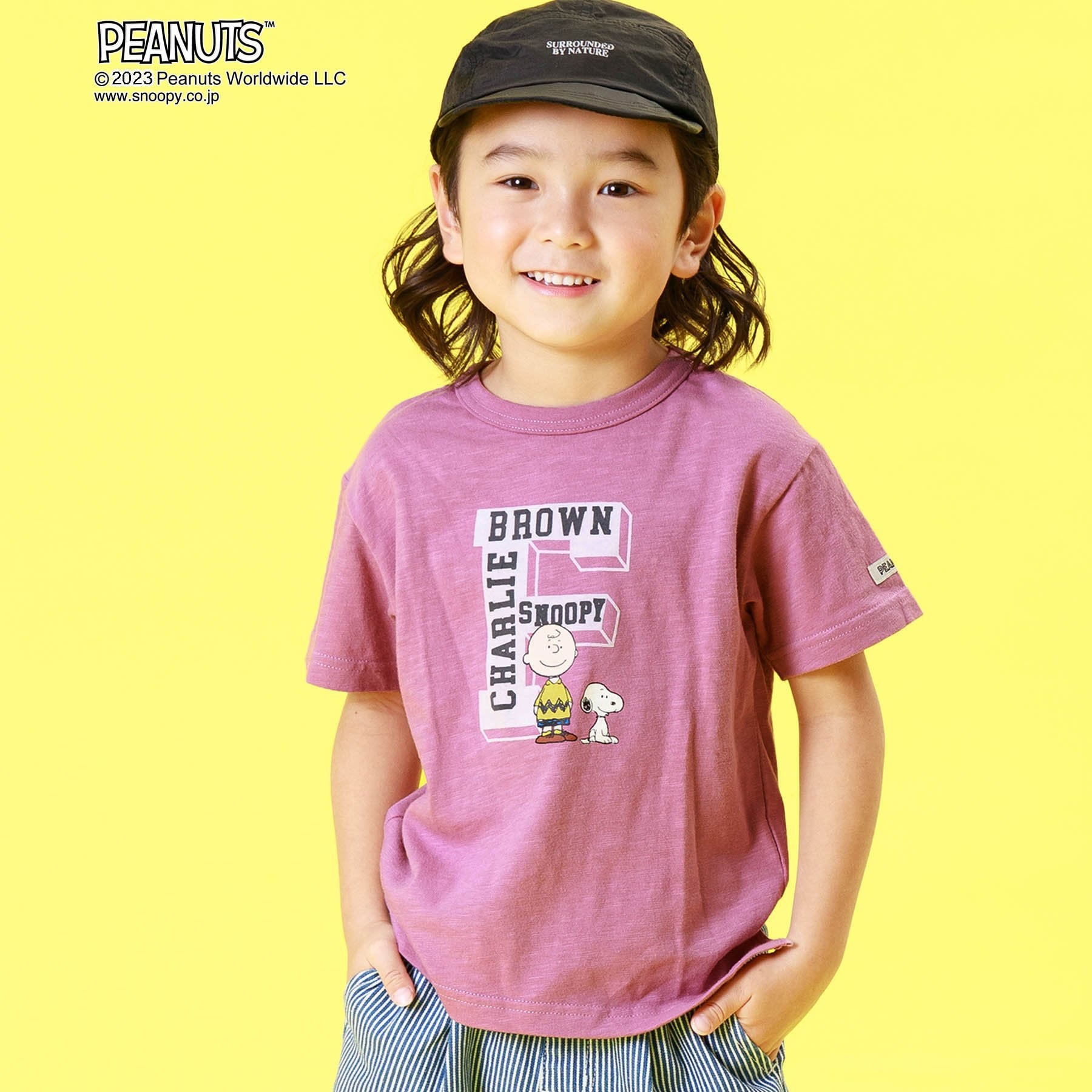 ロゴプリント半袖Tシャツ「スヌーピー」(ピーナッツ/PEANUTS