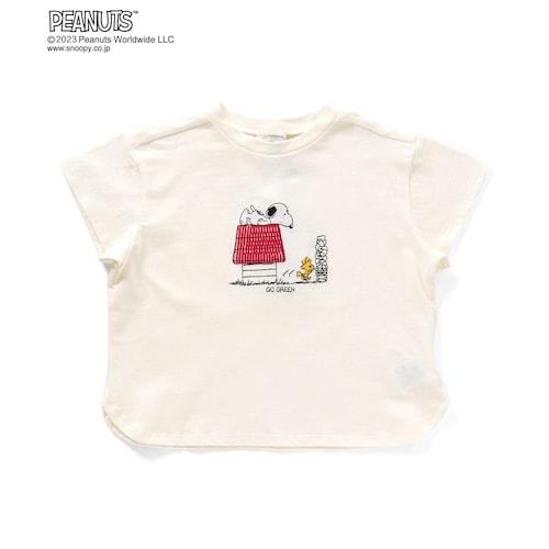 刺繍ラウンドTシャツ「スヌーピー」