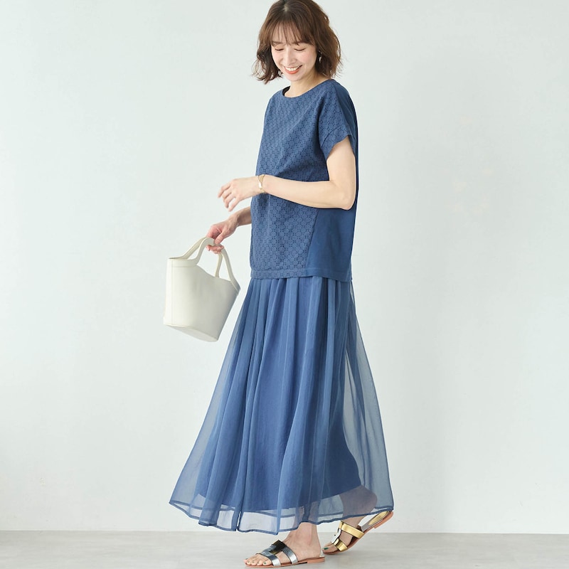 モデル身長169cm／M・総丈88cm　※写真は撮影用のため、総丈+6cmになります。