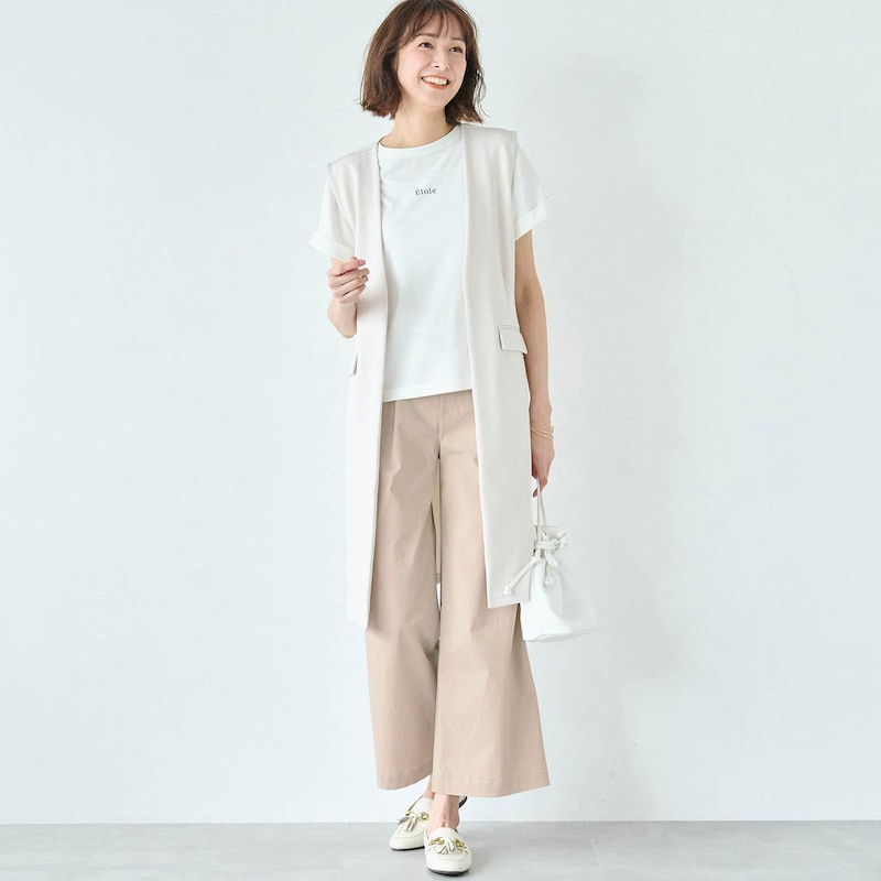 モデル身長169cm／M・股下62cm　※写真は撮影用のため、股下+6cmになります。