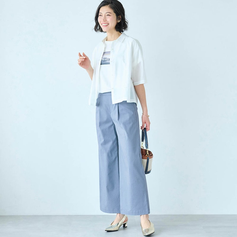 モデル身長168cm／M・股下62cm　※写真は撮影用のため、股下+6cmになります。