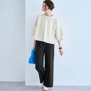 モデル身長168cm／M・股下62cm ※写真は撮影用のため股下+6cmになります。ブラック着用