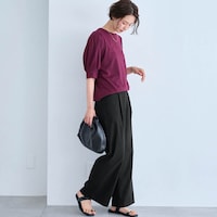 モデル身長168cm／M・股下62cm ※写真は撮影用のため股下+6cmになります。ブラック着用