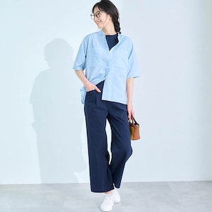 モデル身長173cm／M・股下62cm ※写真は撮影用のため股下+6cmになります。ネイビー着用