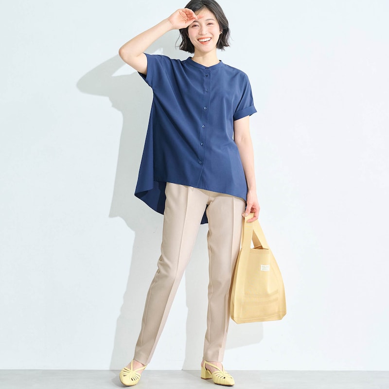 モデル身長168cm／M・股下64cm　※写真は撮影用のため、股下+7cmになります。