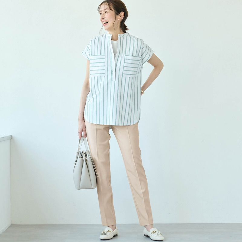モデル身長170cm／M・股下64cm　※写真は撮影用のため、股下+7cmになります。