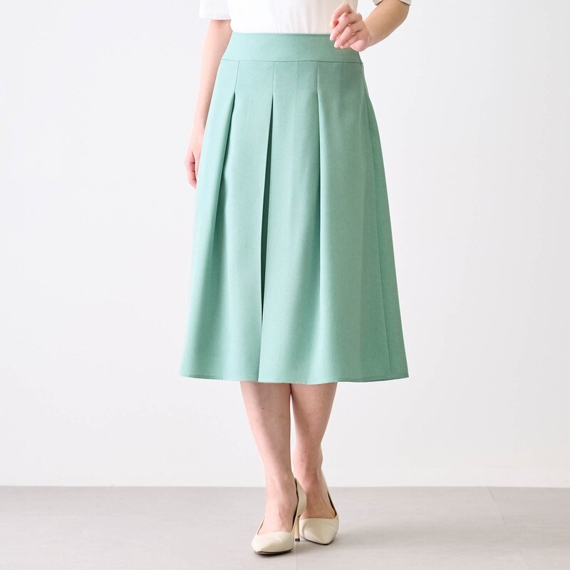 BSta】タックスカート［日本製］（ロング/マキシ丈スカート  