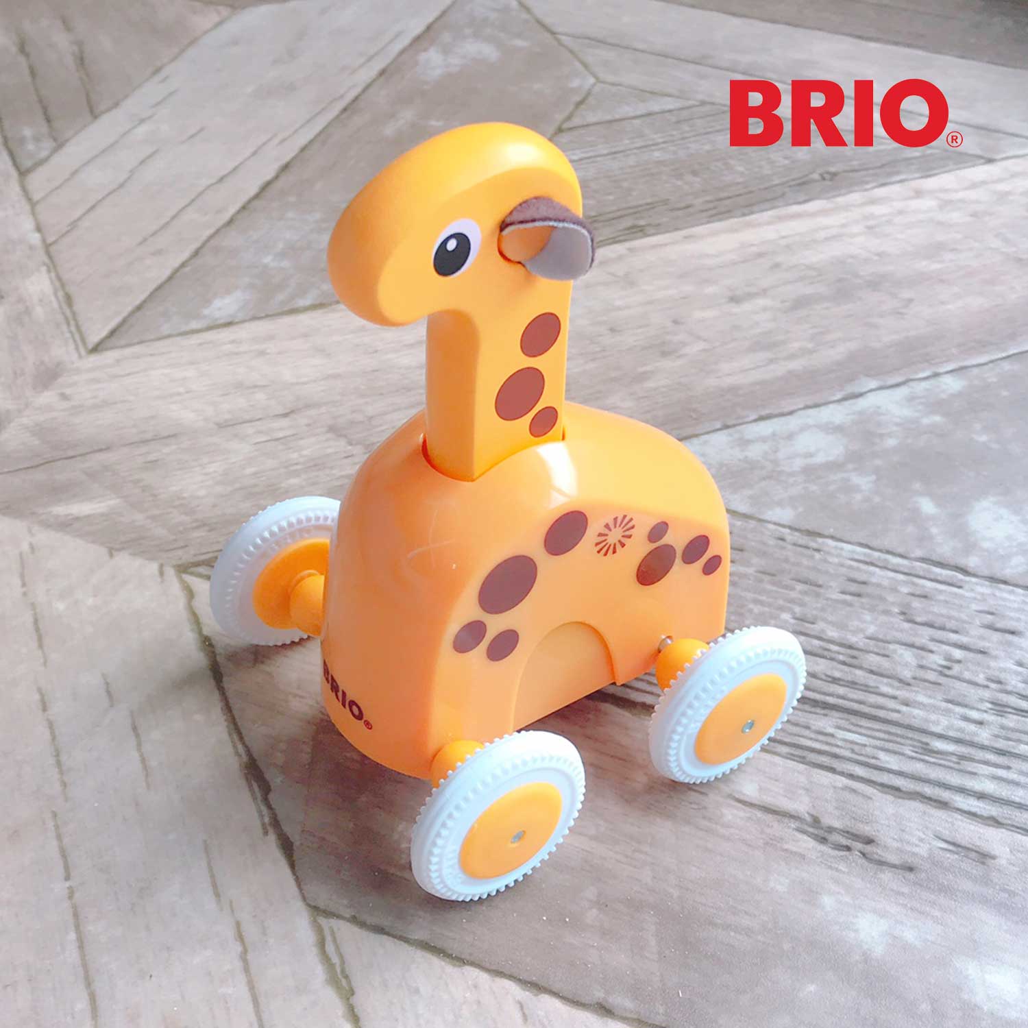 【ブリオ/BRIO】プッシュ & ゴー!キリン【お祝い おもちゃ】画像