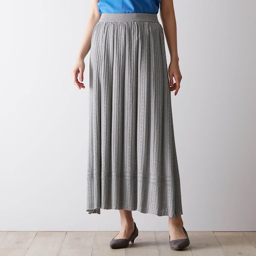 透かし編み柄ニットスカート