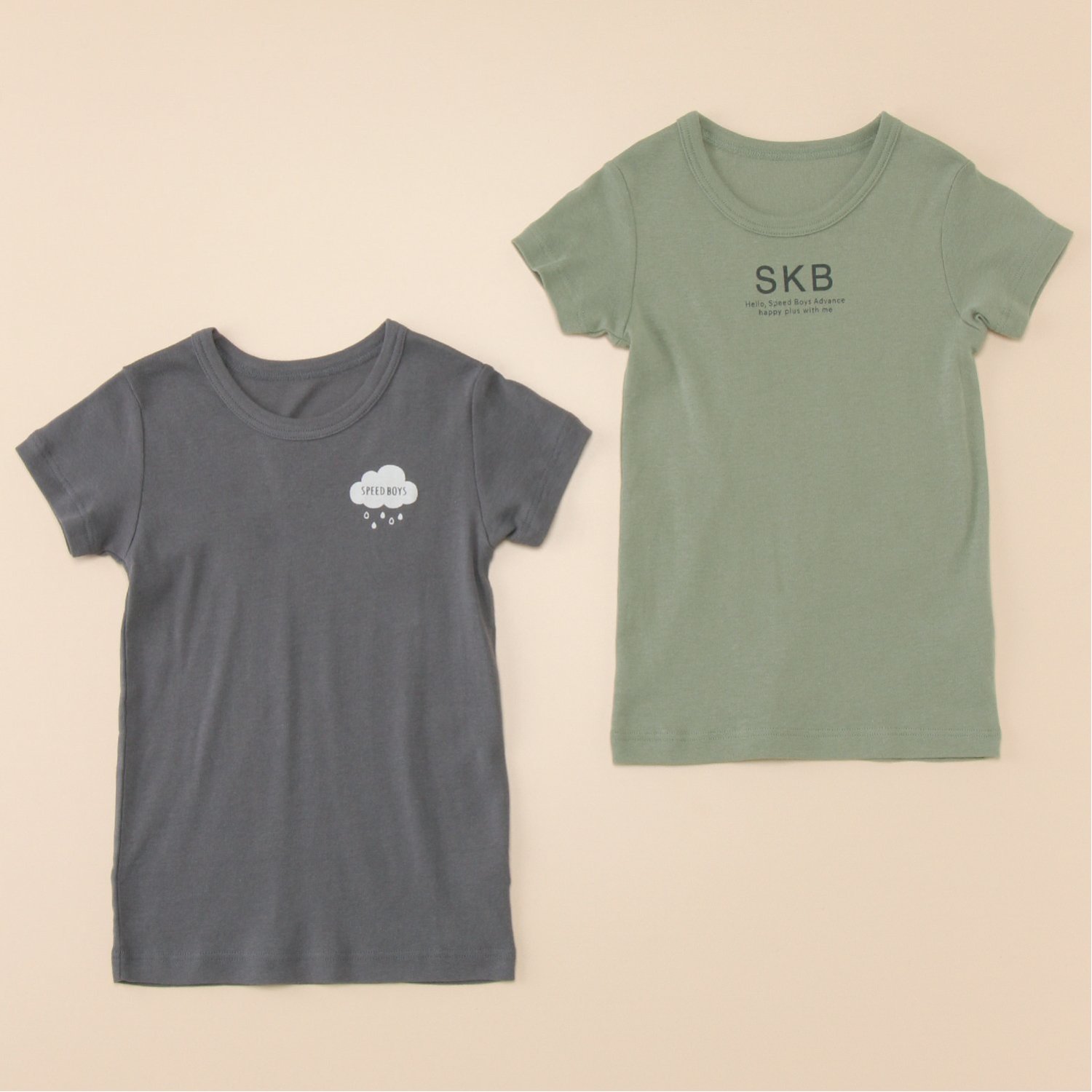 【SOKY】【2枚組】フライス半袖【子供】 【SOKY】【2枚組】フライス半袖【子供】