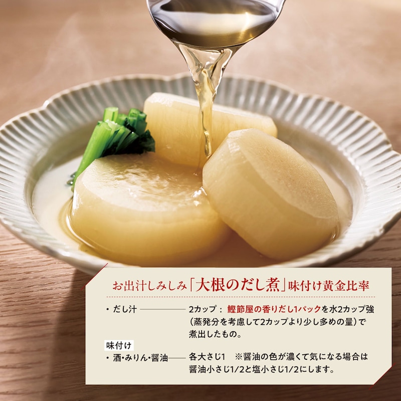 「大根のだし煮」味付け黄金比率 ※写真は調理例です